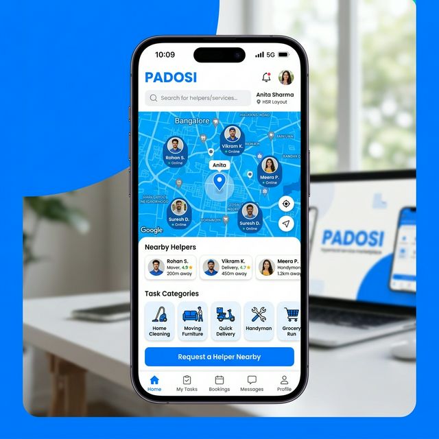 PADOSI Mobile App UI Mockup