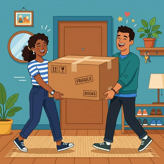 Friendly neighbors helping each other